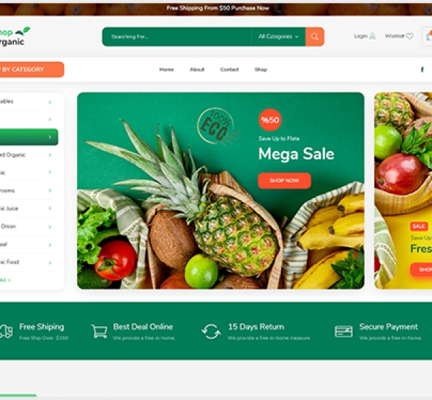 Organic Shop Website Template - The Internet Guy