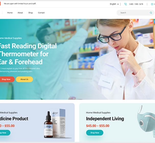 Pharmacy Shop Website Template - The Internet Guy