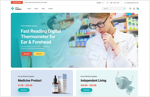 Pharmacy Shop Website Template - The Internet Guy